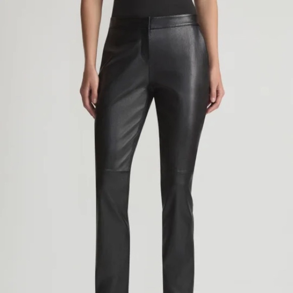 NAPPA LAMBSKIN LEATHER MANHATTAN CIGARETTE PANT | Lafayette 148